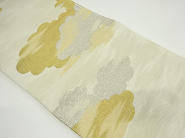 JAPANESE KIMONO / ANTIQUE FUKURO OBI / SILK / WOVEN MIST & CLOUDS